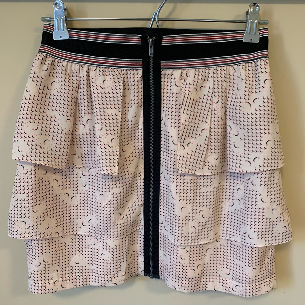 Bcbgeneration Zip-Up Front Ruffle Mini Skirt - image 1